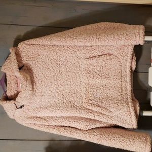 PINK VICTORIA'S SECRET HOODED PULL OVER SIZE MEDIUM